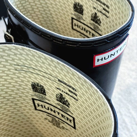 HUNTER Original Black Gloss Tall Rain Boots W23616 Size 7M / 8F Womens 8 - Picture 7 of 8